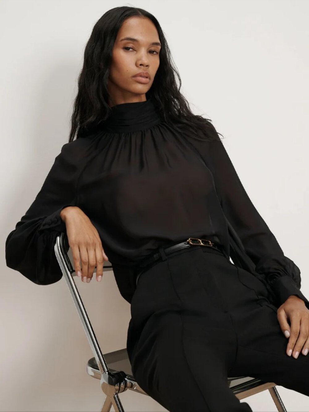 Veronica Beard Alyssa Silk Turtleneck Blouse - 6